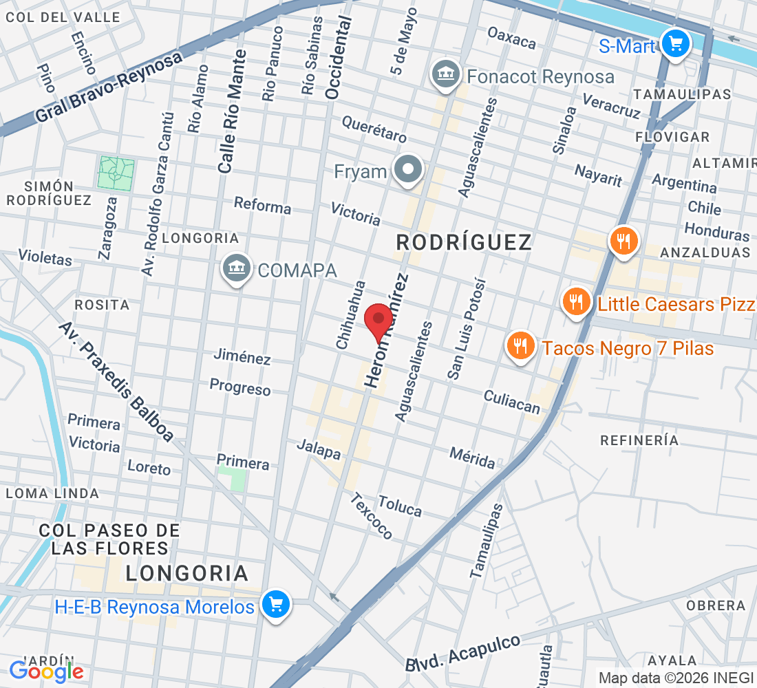 Heron Ramírez 1120, Rodríguez, 88630 Reynosa, Tamps., México