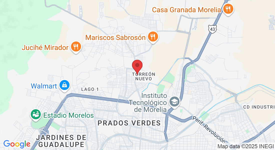 Av. Torreon Nuevo 1570, Villas del Real, 58116 Morelia, Mich., México