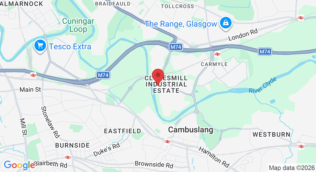 Map showing The Glasgow Float Centre at 5 Cambuslang Way