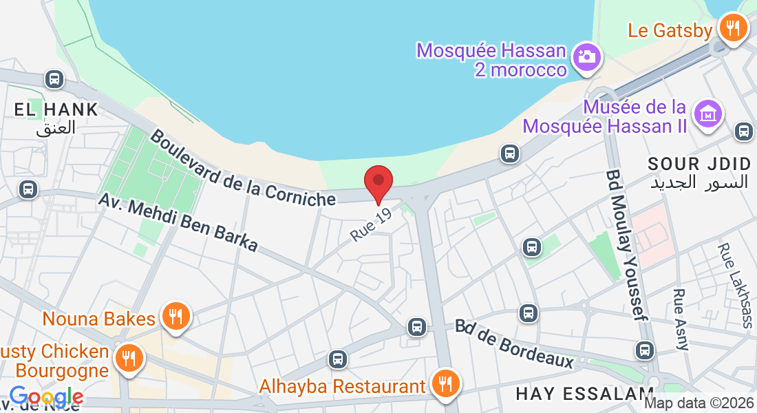 Boulevard de la Corniche, Résidence Marina Center, 2, 3ème Étage, Centre N° 14, Casablanca 20250, Maroc