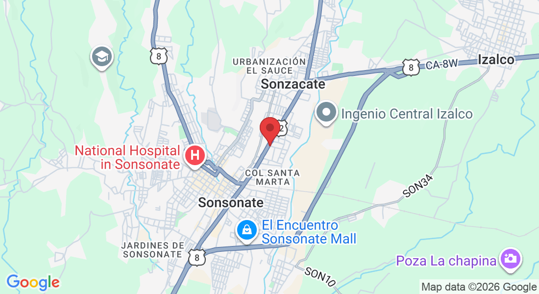 P7GM+PG7, 3A Calle Oriente, Sonsonate, El Salvador