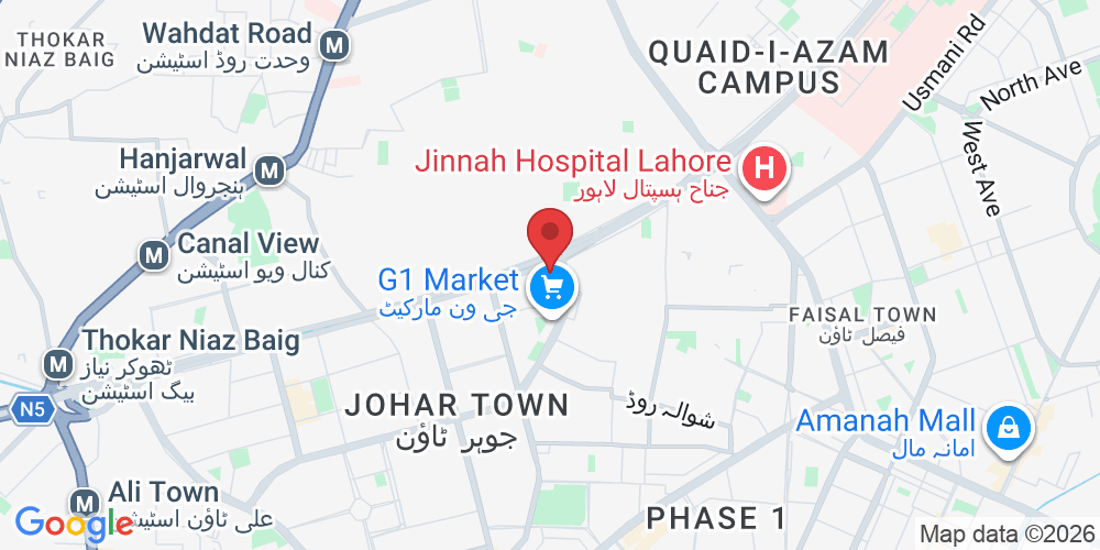152-G, Doctors Hospital & Medical Center, 1 Canal Rd, Block G1 Block G 1 Phase 1 Johar Town, Lahore, 54590, Pakistan