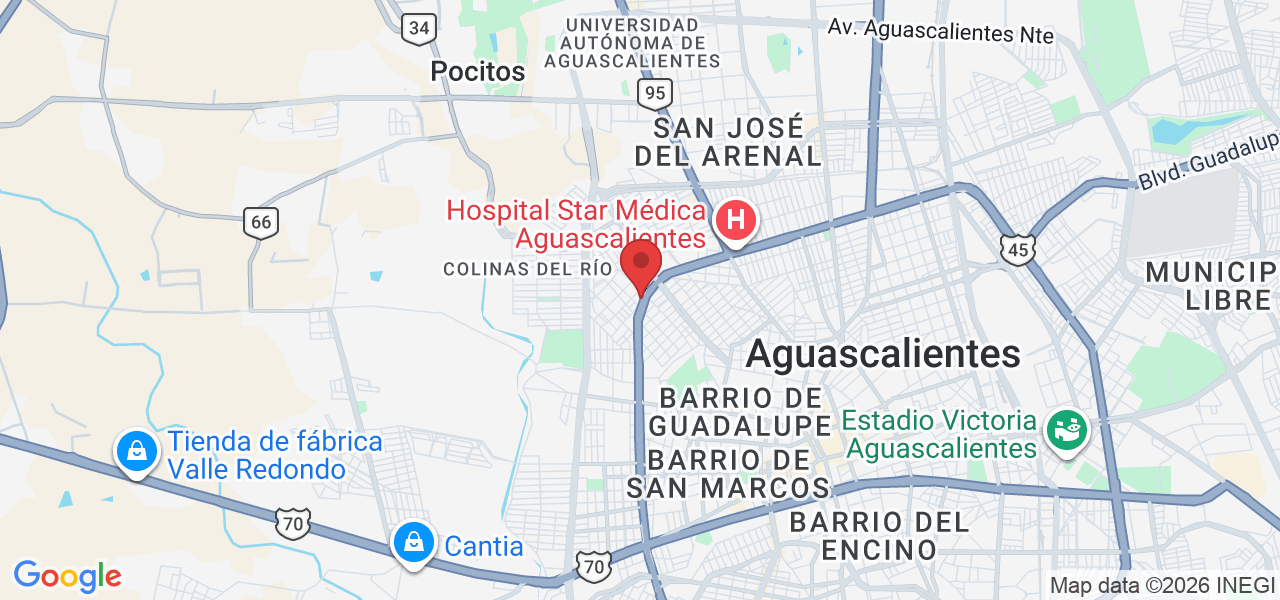 Av. Convención de 1914 Pte. 1504a, Olivares Santana, 20010 Aguascalientes, Ags., Mexico