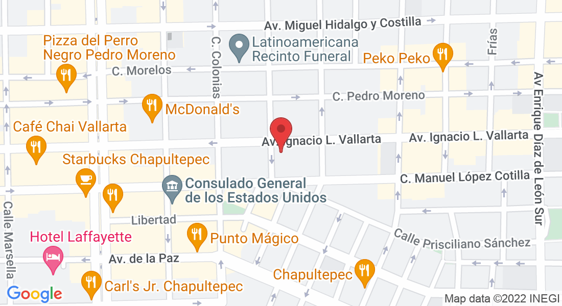 Av. Ignacio L. Vallarta #1291, Col Americana, Americana, 44160 Guadalajara, Jal., México