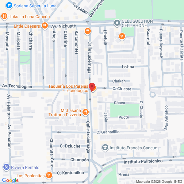 Calle Luciérnaga Supermanzana 500 Manzana 13 Lote 20, Arboledas, 77533 Cancún, Q.R., Mexico