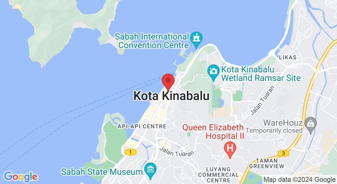 Lot 3 & 4, Block 9th, Jalan Pantai, Opposite Wisma Merdeka Shopping Complex, Kota Kinabalu, 88000 Kota Kinabalu, Sabah, Malaysia