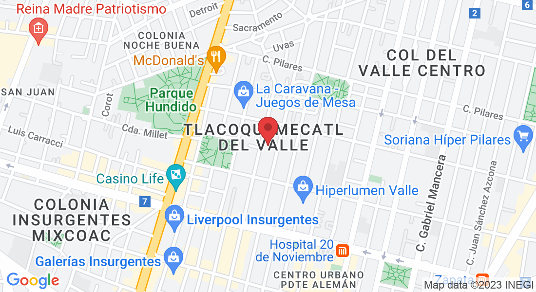 San Francisco 1420, Tlacoquemecatl del Valle, Benito Juárez, 03200 Ciudad de México, CDMX, Mexico