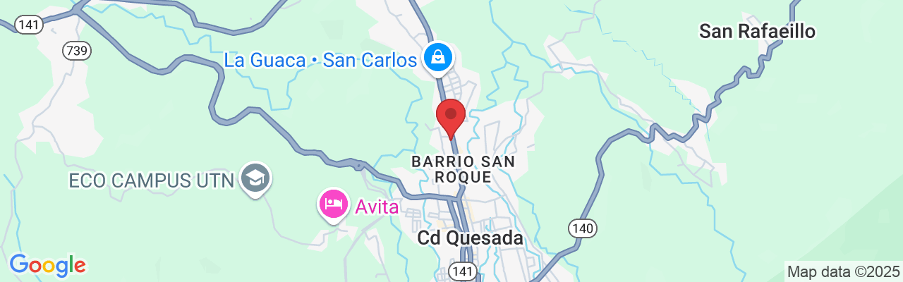 Clínica Belén, frente al servicio Emergencias del Hospital, Provincia de Alajuela, Cd Quesada, Barrio San Roque, 21001, Costa Rica