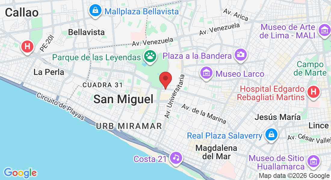 Av. La Mar 2323, San Miguel 15088, Perú