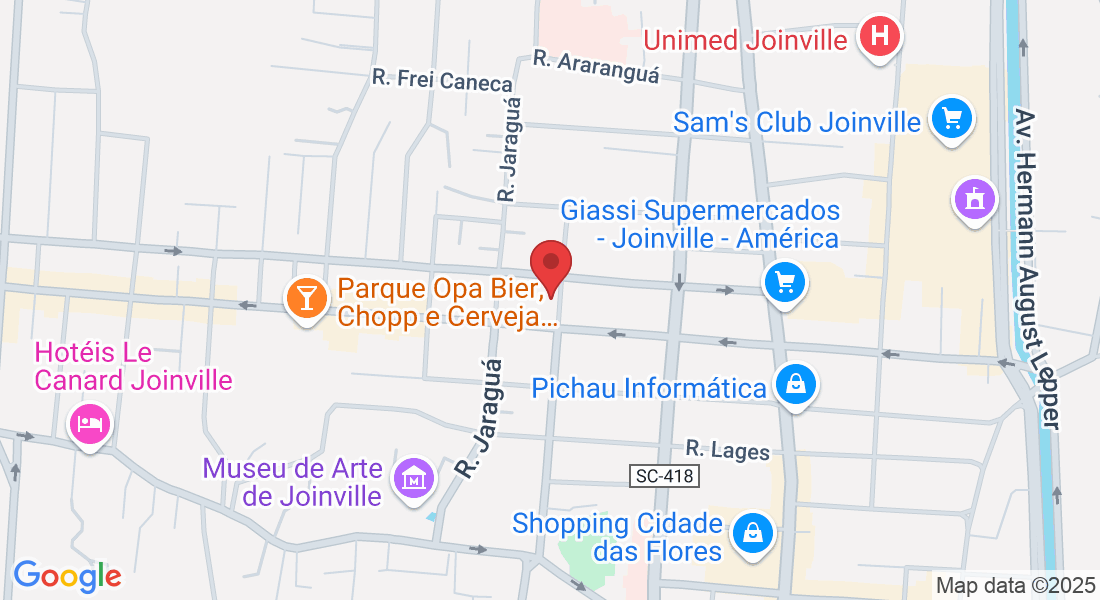 Rua: Conselheiro Arp, 508 - América, Joinville - SC, 89204-041, Brasil