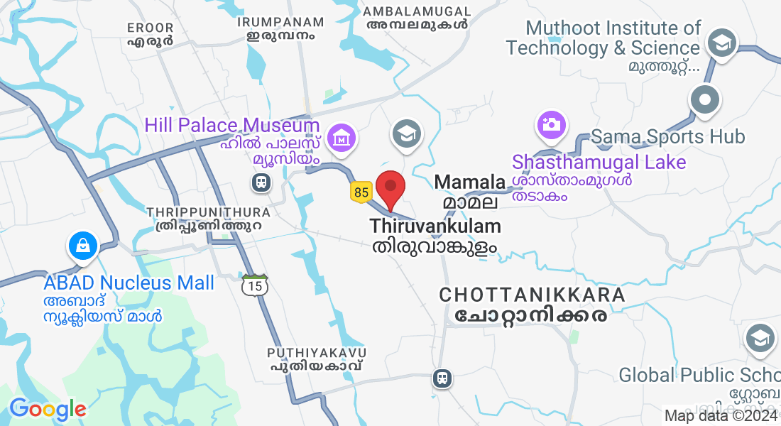 W9W9+F9J, Kesavanpady, Thrippunithura, Thiruvankulam, Kochi, Kerala 682305, India
