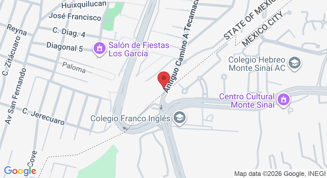 Camino a Tecamachalco 98, El Olivo, 52789 Naucalpan de Juárez, Méx., México