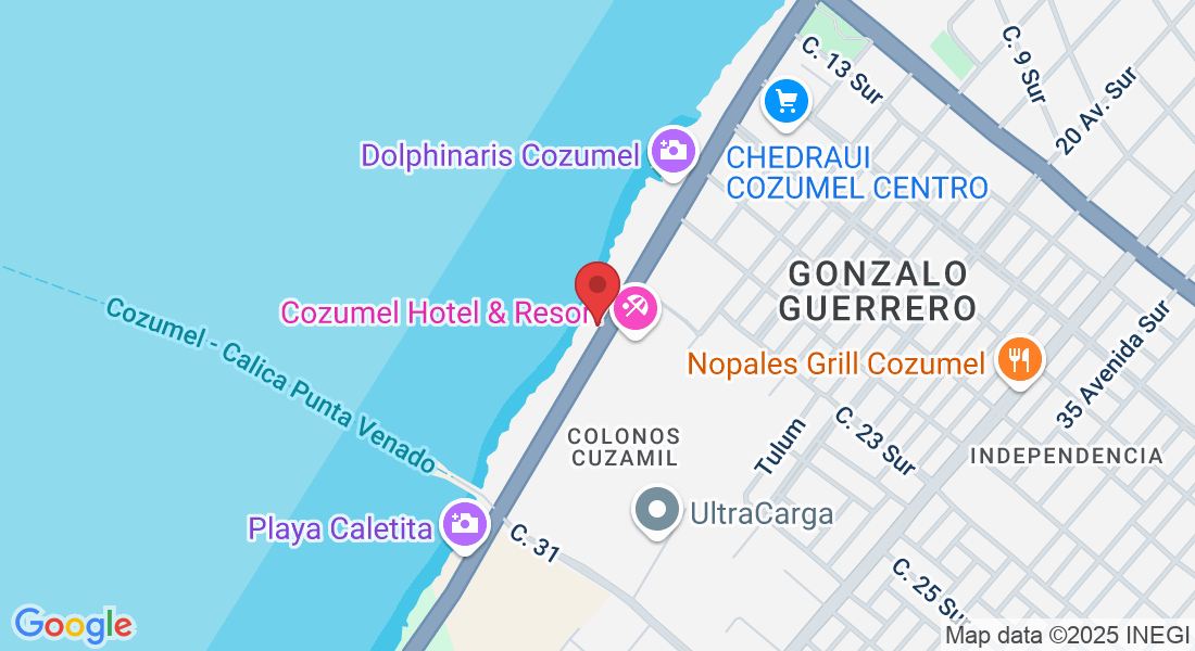 Carretera Costera Sur Lote Kilometro 1-7, Colonos Cuzamil, 77668 Cozumel, Q.R., México