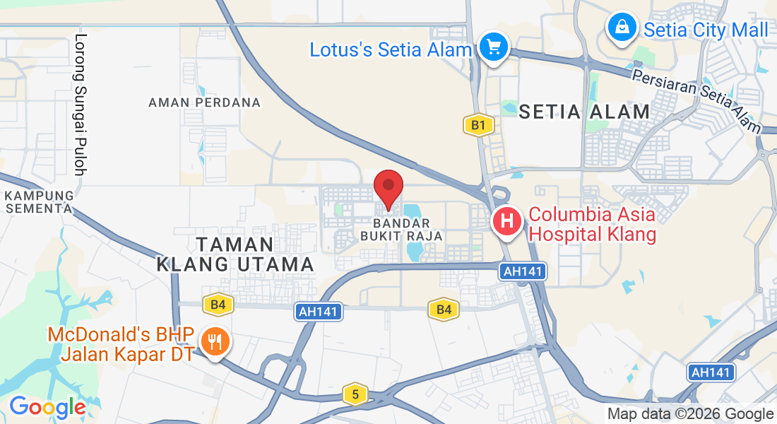 19, Jln Makyong 5e/Ku5, Bandar Bukit Raja, 41050 Klang, Selangor, Malaysia