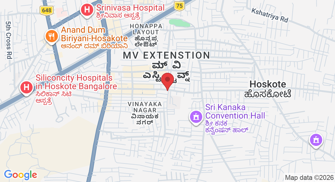 6, Ramakrishna Rd, next to Vivekananda School, M V Extenstion, Hoskote, Karnataka 562114, India