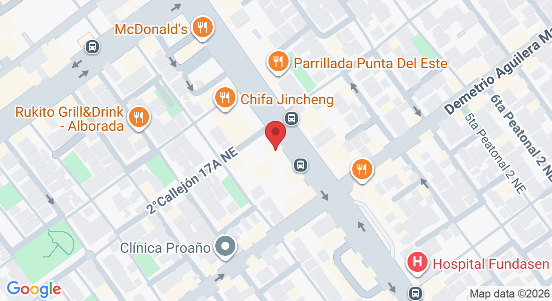 Av Rodolfo Baquerizo edificio Dimundo Senagua mz 378 segundo piso oficina 210 La alborada. Referencia: Banco de Machala de, Guayaquil 090501, Ecuador