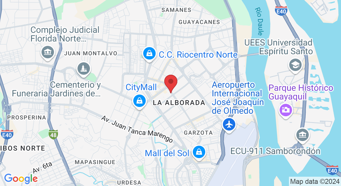 Av Rodolfo Baquerizo edificio Dimundo Senagua mz 378 segundo piso oficina 210 La alborada. Referencia: Banco de Machala de, Guayaquil 090501, Ecuador
