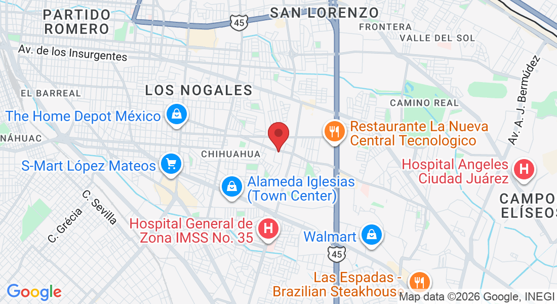 Plaza Jade, C. Pedro Rosales de León 6020-Local 2, San Angel, 32389 Juárez, Chih., Mexico