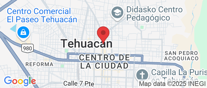 Av. Reforma Nte. 422, Centro de la Ciudad, 75700 Tehuacán, Pue., México