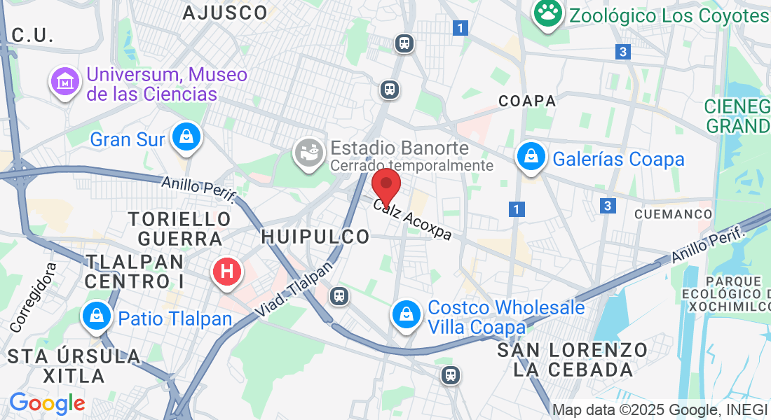 Av. acoxpa 337, Coapa, Villa Lázaro Cárdenas, Tlalpan, 14370 Ciudad de México, CDMX, México