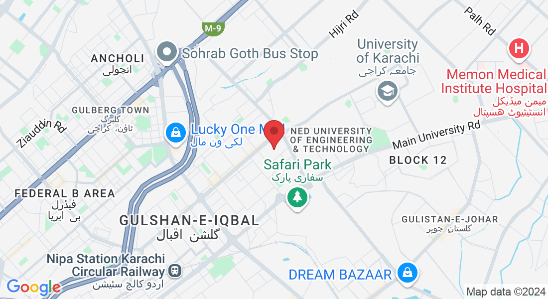 W4J3+QMR, Block 7 Gulshan-e-Iqbal, Karachi, Karachi City, Sindh 75850, Pakistan