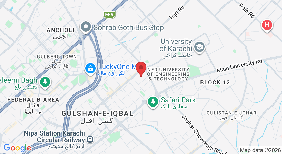 W4J3+QMR, Block 7 Gulshan-e-Iqbal, Karachi, Karachi City, Sindh 75850, Pakistan