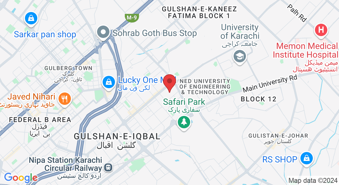 W4J3+QMR, Block 7 Gulshan-e-Iqbal, Karachi, Karachi City, Sindh 75850, Pakistan