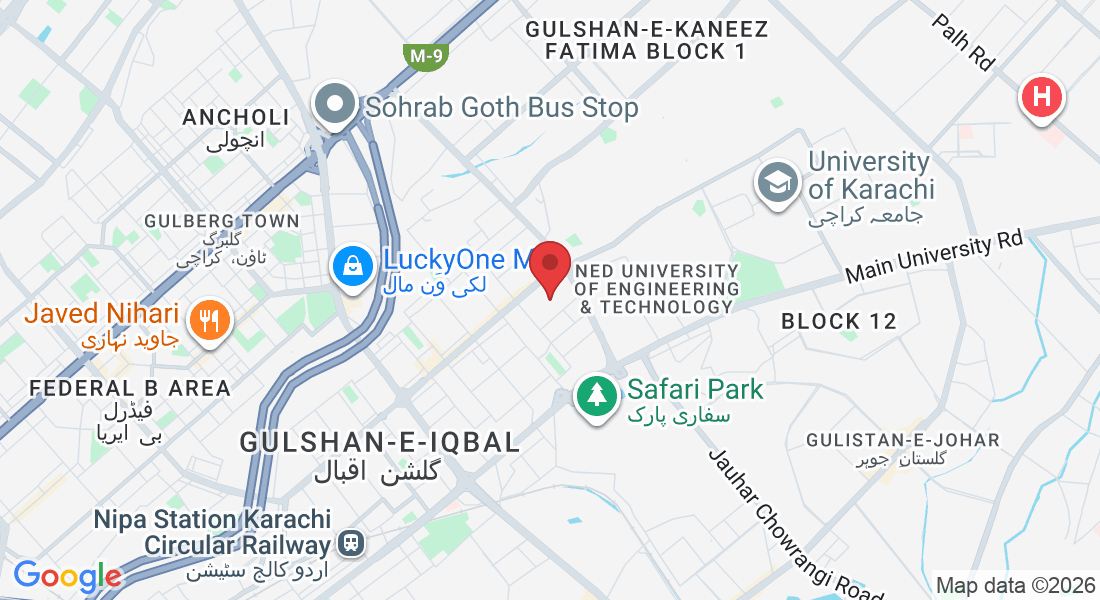 W4J3+QMR, Block 7 Gulshan-e-Iqbal, Karachi, Karachi City, Sindh 75850, Pakistan