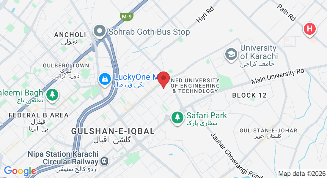 W4J3+QMR, Block 7 Gulshan-e-Iqbal, Karachi, Karachi City, Sindh 75850, Pakistan