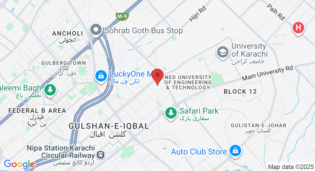 W4J3+QMR, Block 7 Gulshan-e-Iqbal, Karachi, Karachi City, Sindh 75850, Pakistan