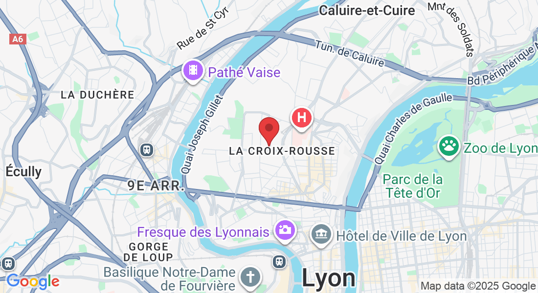 Métro C Arrêt HENON à 2 min Parking privé, 51 Rue Deleuvre, 69004 Lyon, France