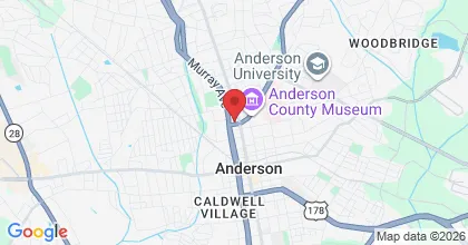 Map to Podforge Studios, 110 W Greenville Street, Anderson, SC