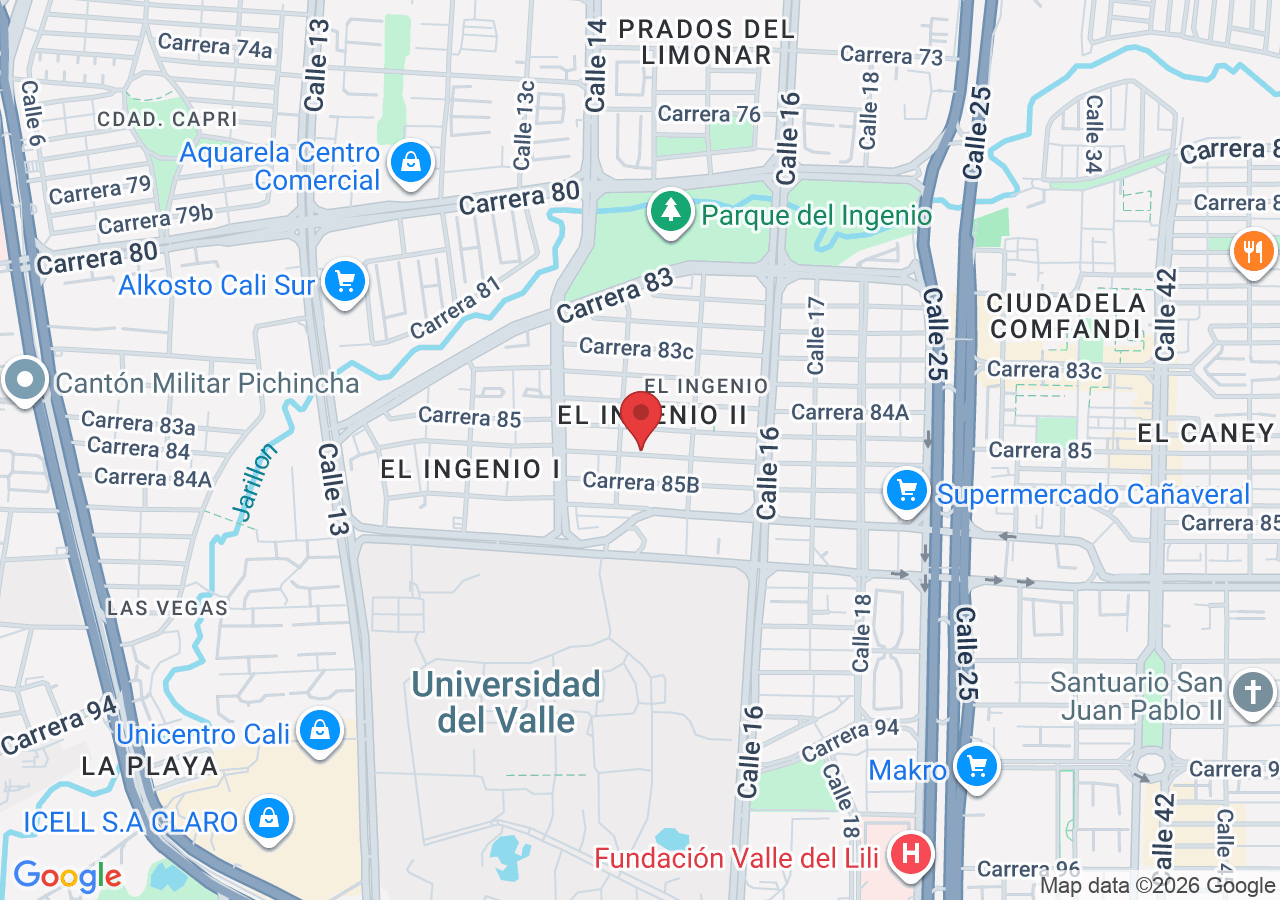 Map: Cra 85A #14A-57, Comuna 17, Cali, Valle del Cauca, Colombia