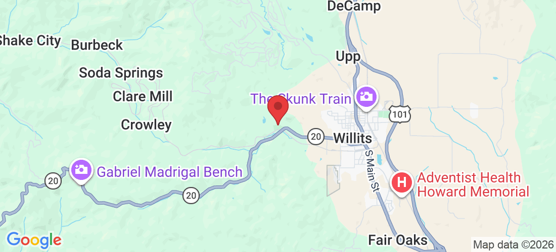 1600 CA-20, Willits, CA 95490, USA