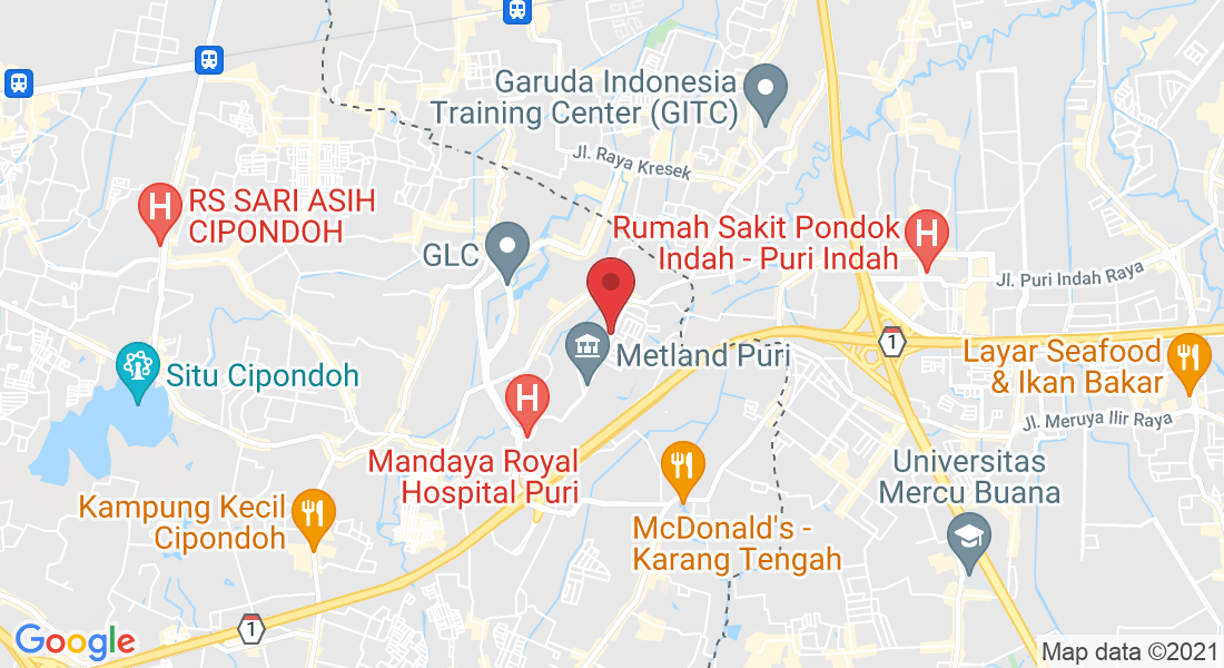 Metland Tangerang, Jl. Puri Utama, RT.004/RW.008, Petir, Kec. Cipondoh, Kota Tangerang, Banten 15147, Indonesia