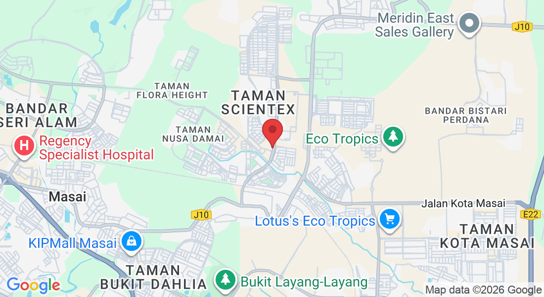 36B, Jln Belatuk 3, Taman Scientex, 81700 Pasir Gudang, Johor Darul Ta'zim, Malaysia