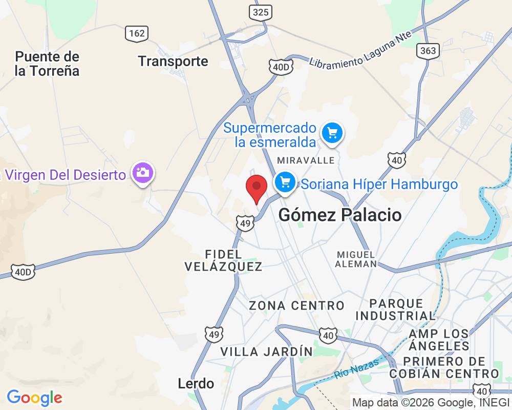 Blvd. Refugio 400, Fracc Quintas las Noas, 35029 Gómez Palacio, Dgo., México