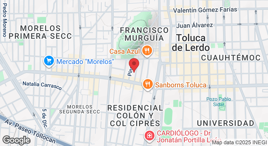 Carmen Serdán 120, Residencial Colón y Col Ciprés, 50120 Toluca de Lerdo, Méx., México