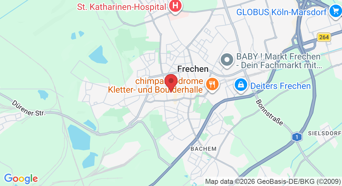 Hauptstraße 118 50.909214, 6.807858 Eingang Platz der Deutschen Einheit, 50226 Frechen, Deutschland