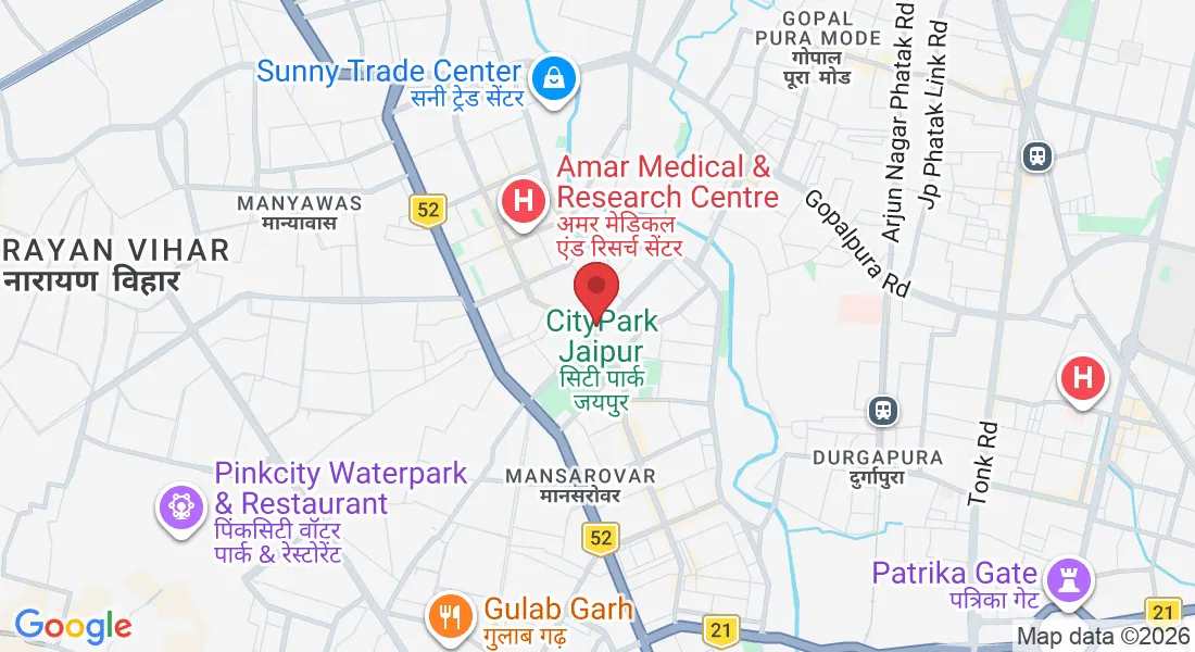 City park, 53/200, VT Rd, near Axis Bank - Mansarovar, Ward 27, Mansarovar Sector 5, Mansarovar, Jaipur, Rajasthan 302020, India