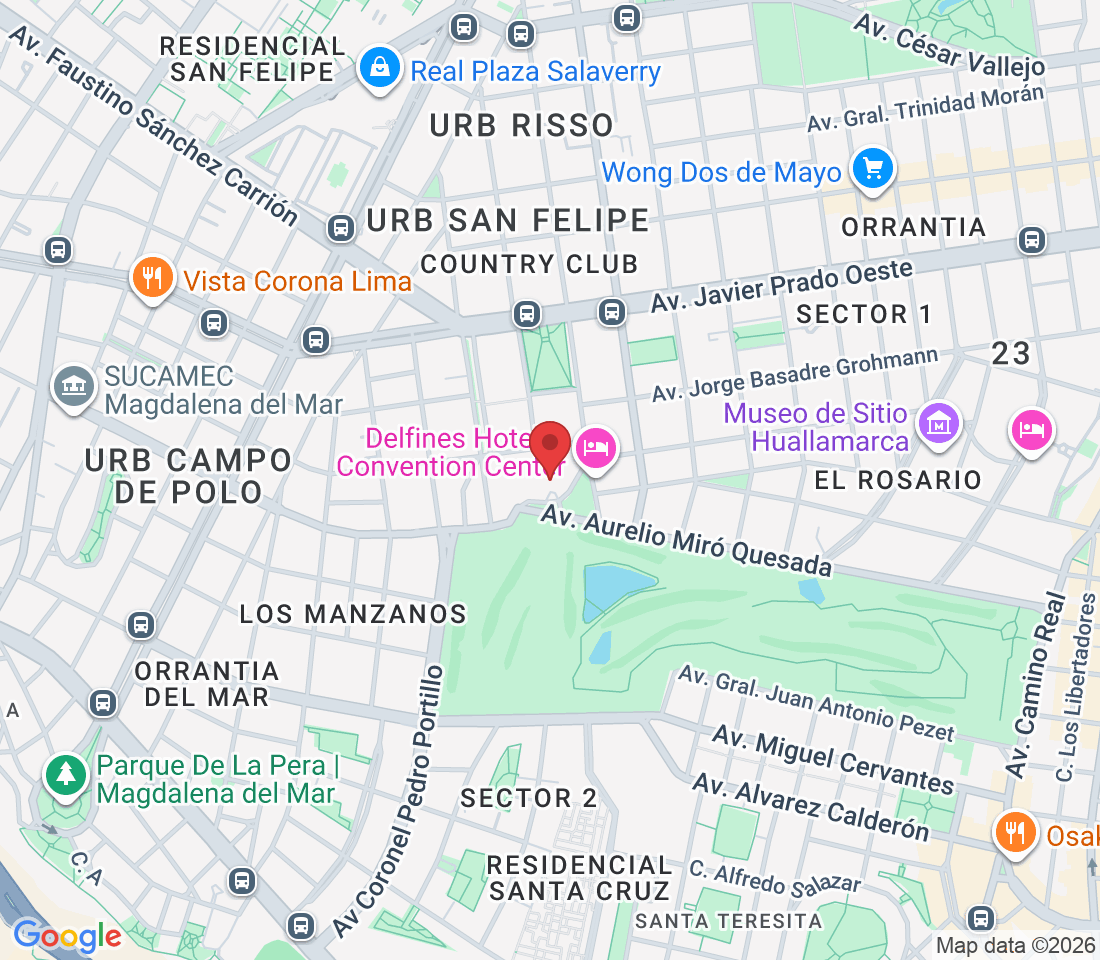 Ca. Los Eucaliptos 590, San Isidro 15076, Perú