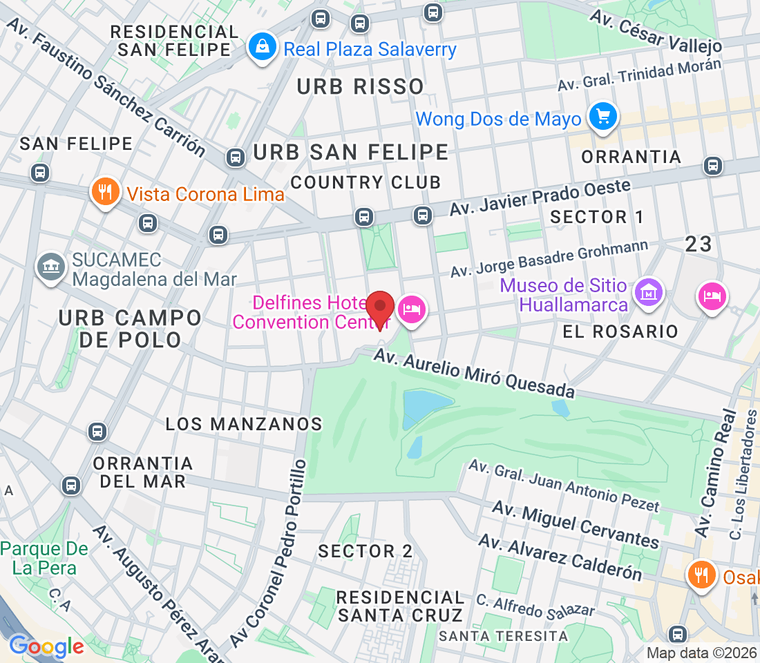 Ca. Los Eucaliptos 590, San Isidro 15076, Perú