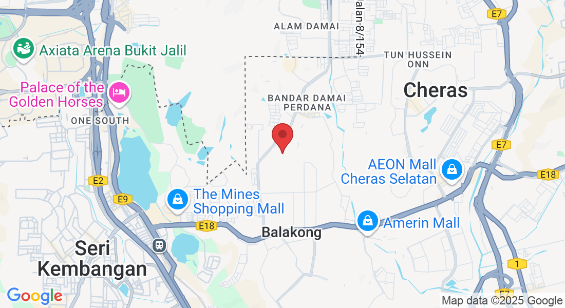 7, Jln Damai Perdana 17/2A, Bandar Damai Perdana, 43200 Cheras, Selangor, Malaysia