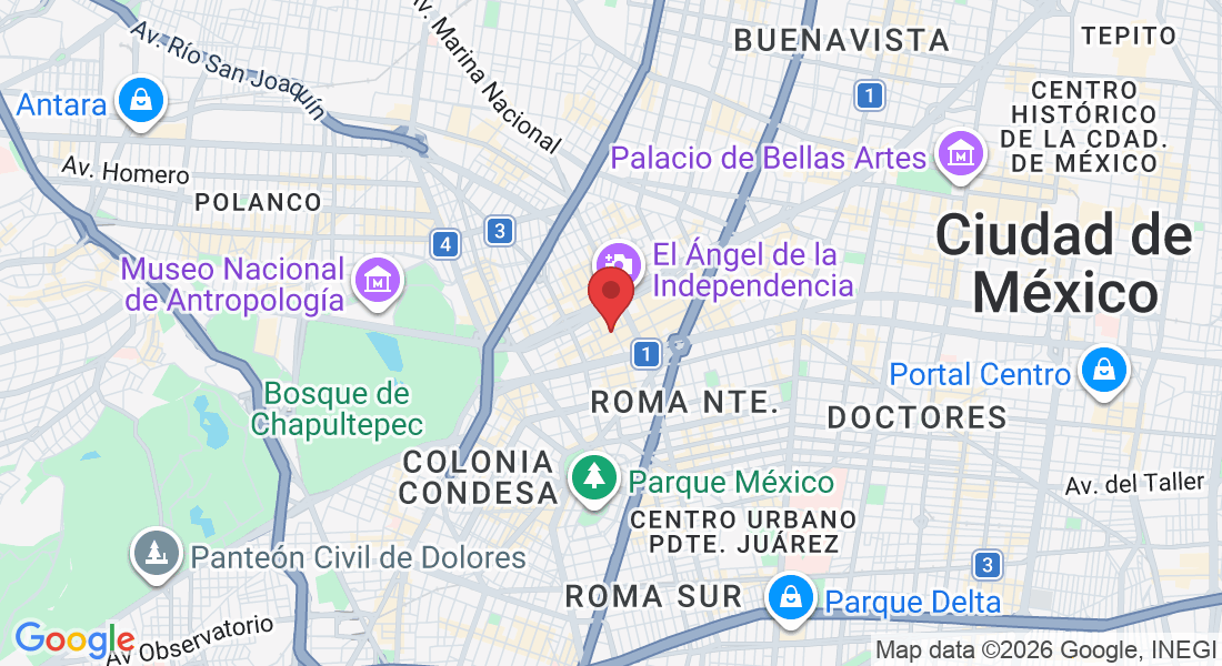 Hamburgo 200, Cuauhtémoc, 06600 Juárez, CDMX, México