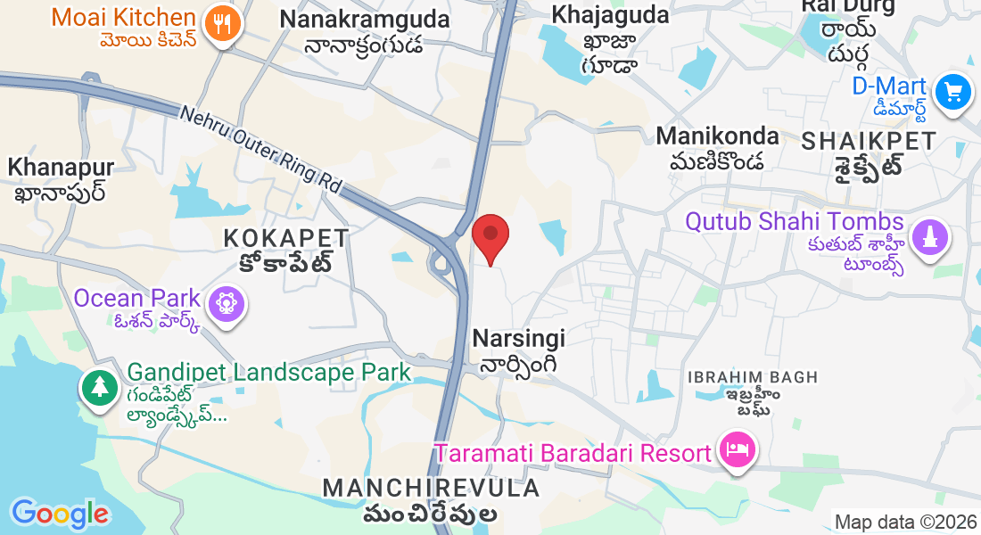 2nd Floor, 7-52/5/175/A/1, opp. Rajapushpa provincia, Narsingi, Hyderabad, Telangana 500008, India