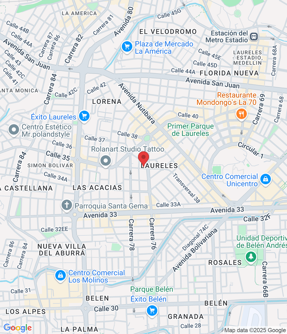 Cl. 35 # 76-42, Laureles - Estadio, Medellín, Laureles, Medellín, Antioquia, Colombia