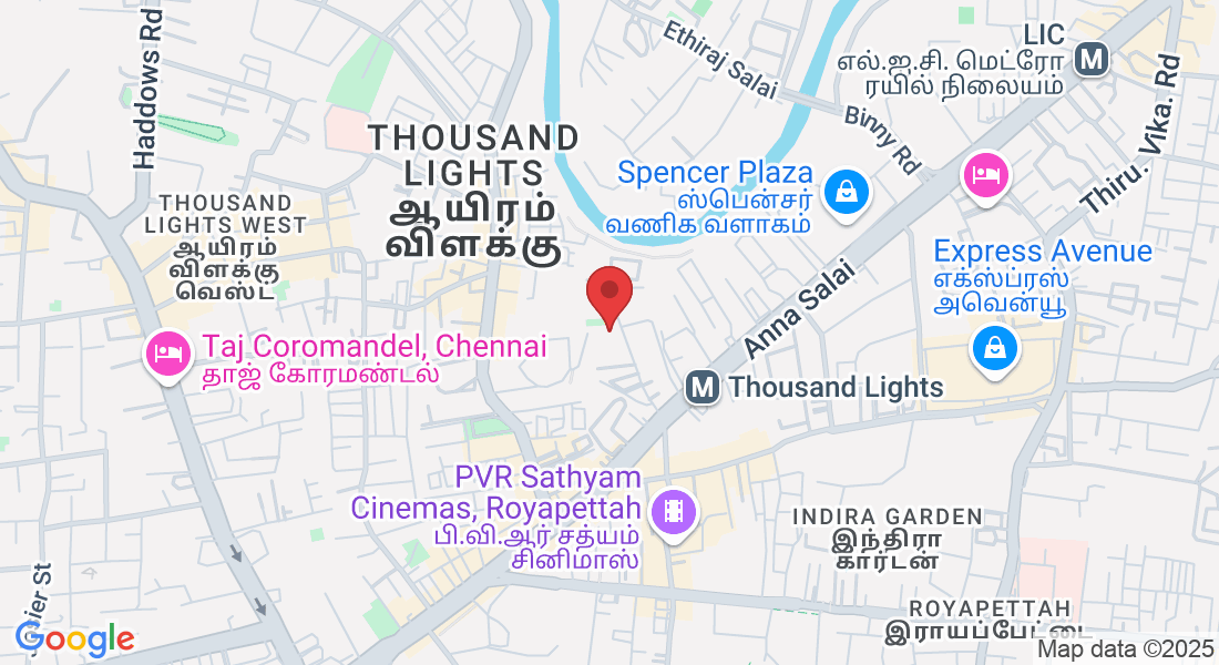 New No:240, Pathari Rd, Anna Salai, Thousand Lights, Chennai, Tamil Nadu 600006, India