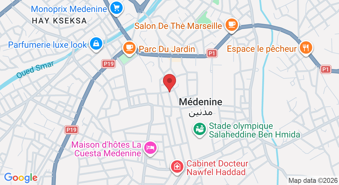 شارع خالد إبن الوليد, طريق الملعب, Médenine 4100, Tunisie