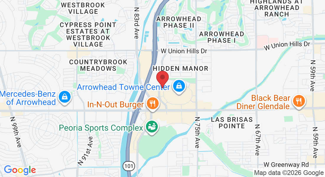 Office location map — 17505 N 79th Ave suite 114, Glendale, AZ 85308, USA