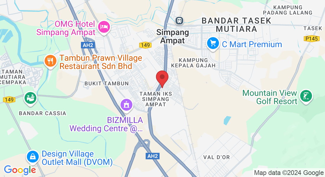 22, Lorong Belibis 28, Taman Tangling, 14100 Simpang Ampat, Pulau Pinang, Malaysia